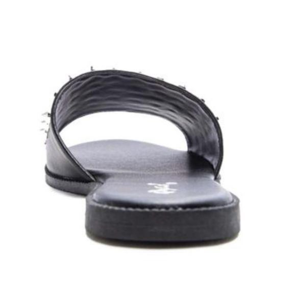 Spiked Slides in Black/Silver - Picture 3 of 6